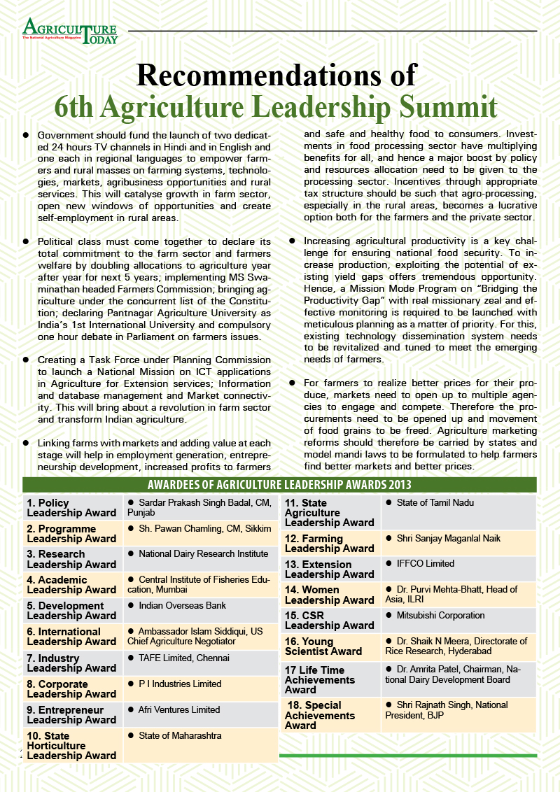  Agriculture Leadership Summit 2013